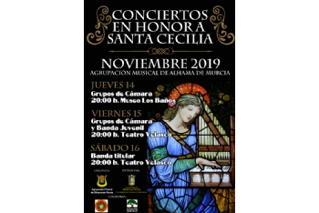 Conciertos en honor a santa Cecilia 2019 de la Agrupación Musical de Alhama: 14, 15 y 16 de noviembre