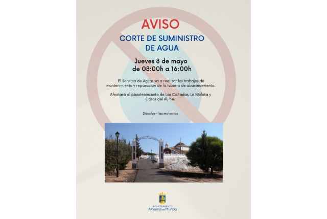 Corte de agua este jueves en Las Cañadas, La Molata y Casas del Aljibe