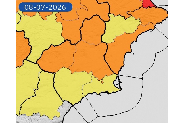 Alhama de Murcia, en aviso amarillo por temperaturas de hasta 39 ºC desde las 13:00 horas.