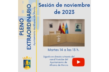 Pleno extraordinario: Los vecinos de las pedanías de Alhama de Murcia elegirán a sus alcaldes en diciembre