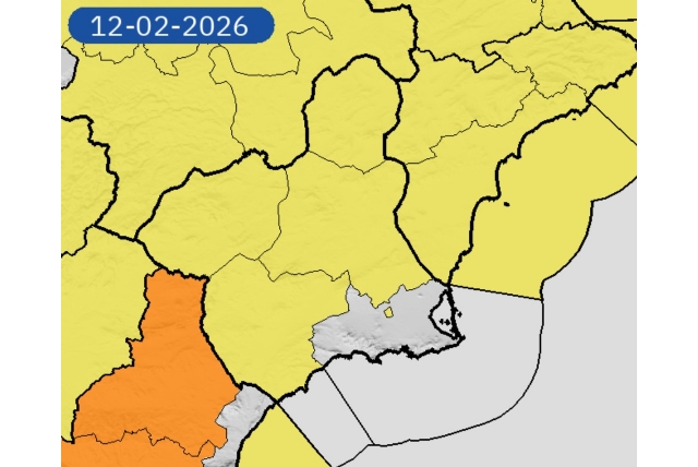 Alerta amarilla por viento este jueves 12 de febrero en Alhama de Murcia