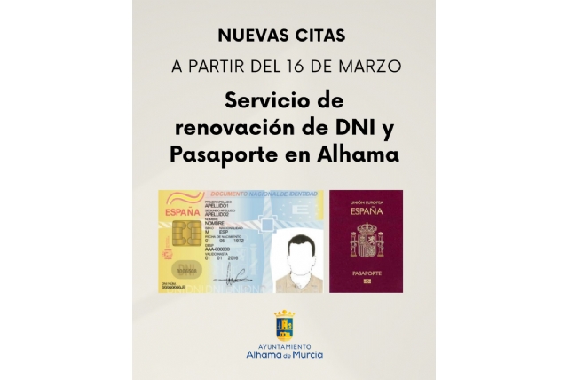 Apertura de nuevo plazo de inscripción para DNI y pasaporte a partir del lunes 16