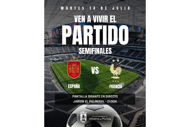 Pantalla gigante en el Jardín El Palmeral para vivir la semifinal del Mundial con España Pantalla gigante en el Jardín El Palmeral para vivir la semifinal del Mundial con España