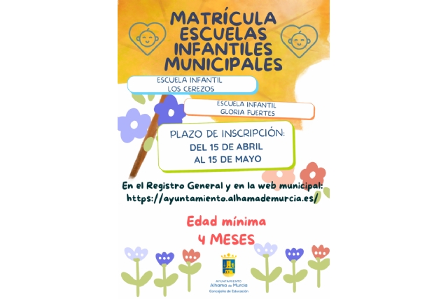 Las familias podrán solicitar plaza en las escuelas infantiles desde el 15 de abril