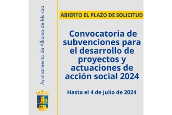 Convocatoria de subvenciones para el desarrollo de proyectos y actuaciones de acción social 2024
