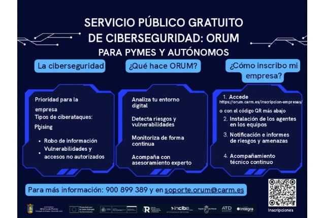Pymes y autónomos de Alhama pueden reforzar gratis su ciberseguridad con ORUM Pymes y autónomos de Alhama pueden reforzar gratis su ciberseguridad con ORUM
