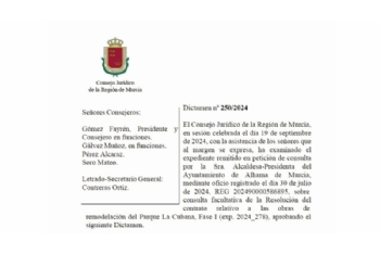 Dictamen del Consejo Jurídico de la Región de Murcia sobre la Resolución del Contrato de Remodelación del Parque La Cubana