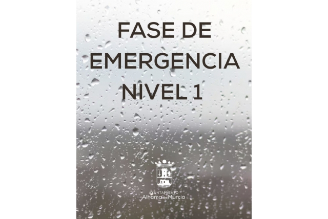 Alhama de Murcia activa el Nivel 1 de Emergencia Municipal Alhama de Murcia activa el Nivel 1 de Emergencia Municipal