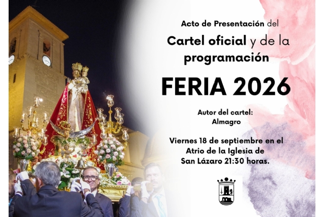 La Feria de Alhama 2026 descubre este viernes su cartel en una presentación abierta a todos