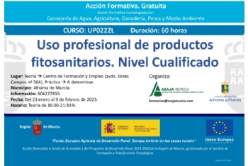 Últimas plazas para el curso 'Uso profesional de productos fitosanitarios'. Nivel Cualificado