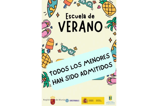 Todas las solicitudes presentadas para la Escuela de Verano quedan admitidas