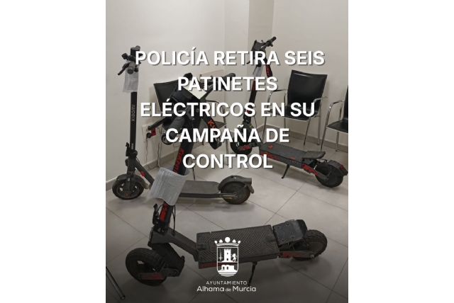 Policía retira seis patinetes eléctricos en su campaña de control