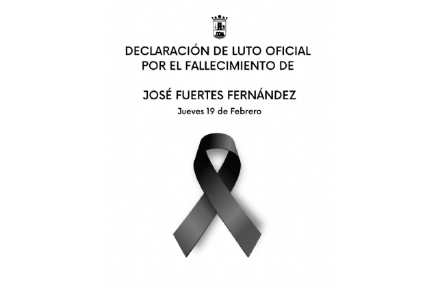 La alcaldesa declara luto oficial en Alhama de Murcia por el fallecimiento de José Fuertes Fernández