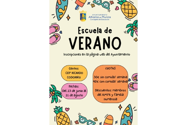 La Escuela de Verano Municipal abre inscripciones del 18 de mayo al 12 de junio