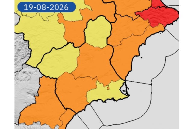 AEMET activa el aviso naranja por temperaturas de hasta 40 ºC este miércoles en Alhama de Murcia