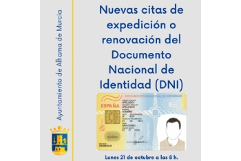 Nuevas citas para renovar el DNI disponibles a partir del 21 de octubre