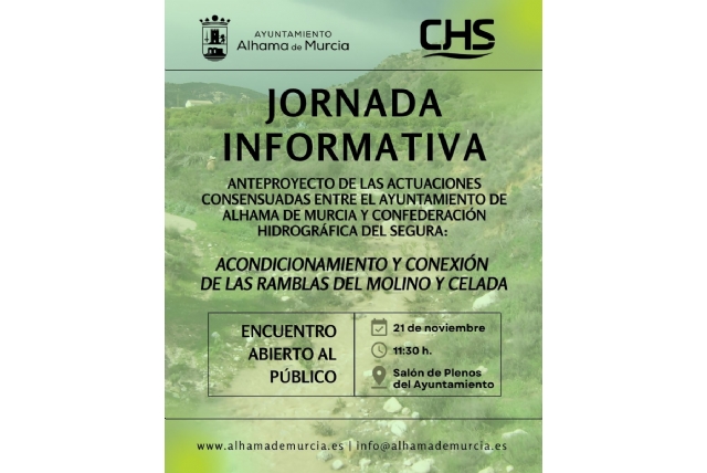 La Confederación Hidrográfica del Segura y el Ayuntamiento presentan el anteproyecto para el acondicionamiento y conexión de las ramblas del Molino y Celada