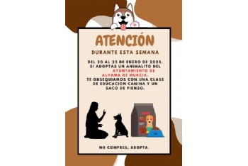 Campaña de adopción de animales en Alhama de Murcia