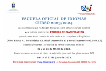 Abierto el plazo de admisión y matriculación en Escuelas Oficiales de Idiomas de la Región de Murcia 2023-2024