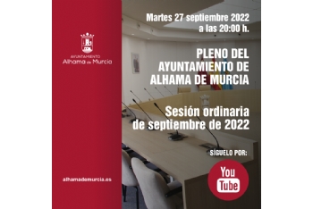 Convocatoria de Pleno: sesión ordinaria » martes 27 de septiembre de 2022
