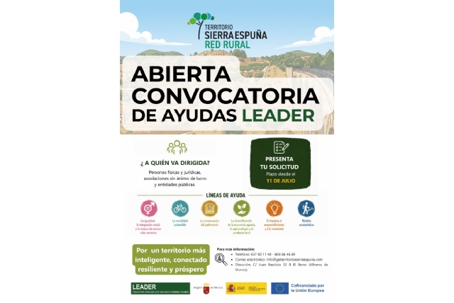 Abierta la Convocatoria de Ayudas LEADER 2023-2027 del Grupo de Acción Local del Territorio de Sierra Espuña