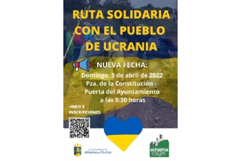 Alhama Coym organiza este domingo una ruta senderista solidaria con el pueblo ucraniano