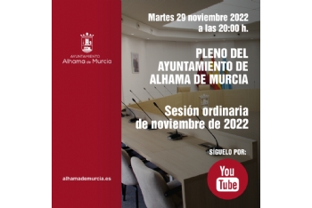 Convocatoria de Pleno: sesión ordinaria » martes 29 de noviembre de 2022
