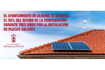 El Ayuntamiento bonifica el 50% de la Contribución a las viviendas y negocios que instalen placas solares