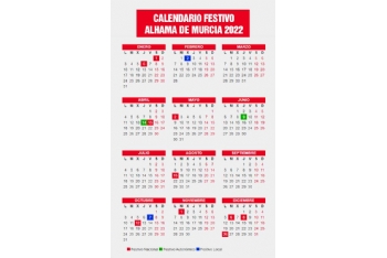 Calendario festivo para 2022 en Alhama de Murcia