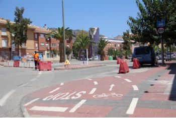 La avenida Ginés Campos, cortada parcialmente por las obras en la avenida Cartagena