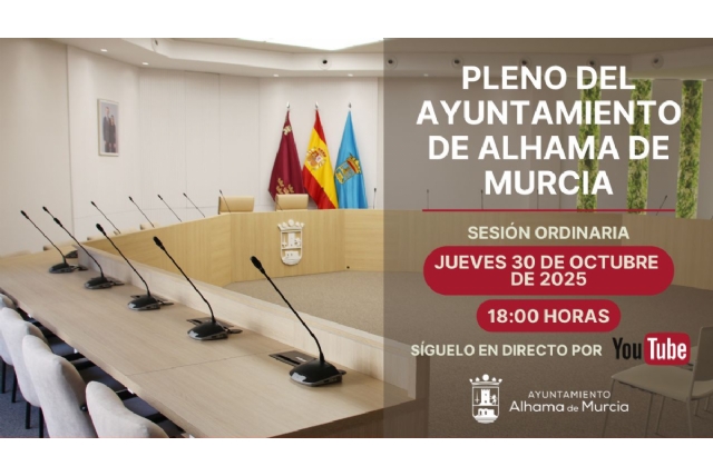 Convocatoria del Pleno Ordinario: jueves 30 de octubre de 2025