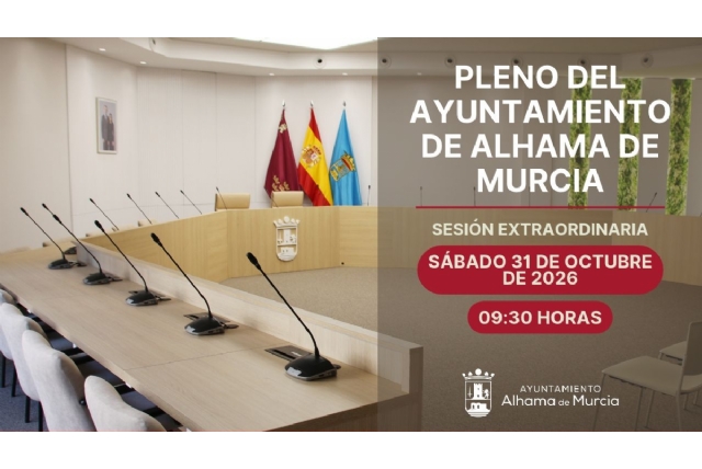 Convocatoria del Pleno Extraordinario: sábado 31 de octubre de 2026