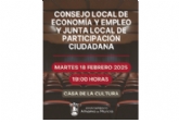 Convocatoria de la Asamblea de la Junta Local de Participación Ciudadana y del Consejo Local de Economía y Empleo