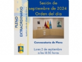 Convocatoria de Pleno Extraordinario: lunes de 2 de septiembre de 2024