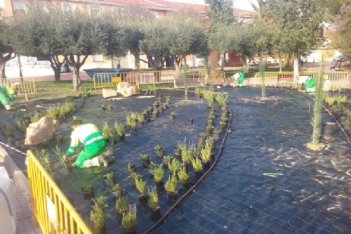 Plantación en el jardín de La Boquera