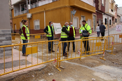 Visita a las obras de la calle Cervantes y adyacentes