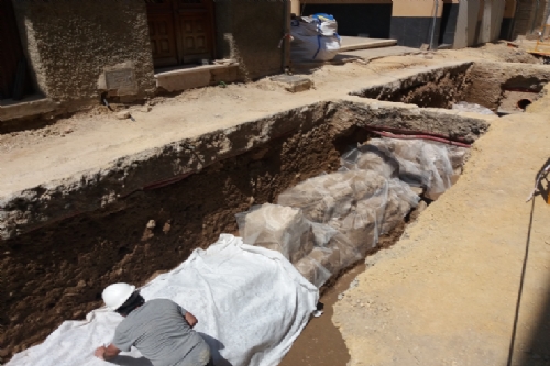 Restos arqueológicos en la calle Parricas