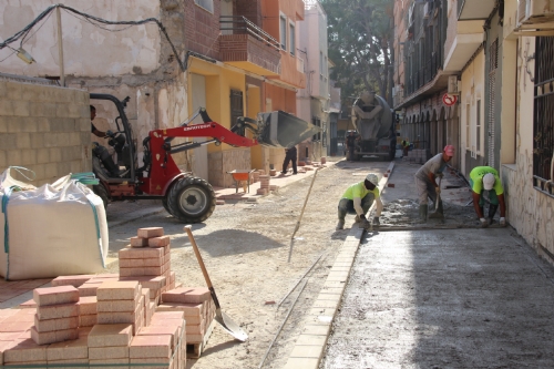 Avance obras calle Los Pasos, Acequia Espuña y avenida Cartagena