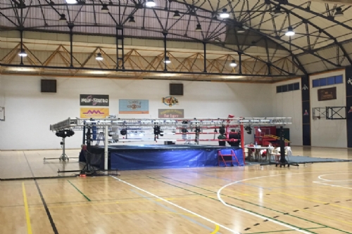 Combate de boxeo en el pabellón Adolfo Suárez